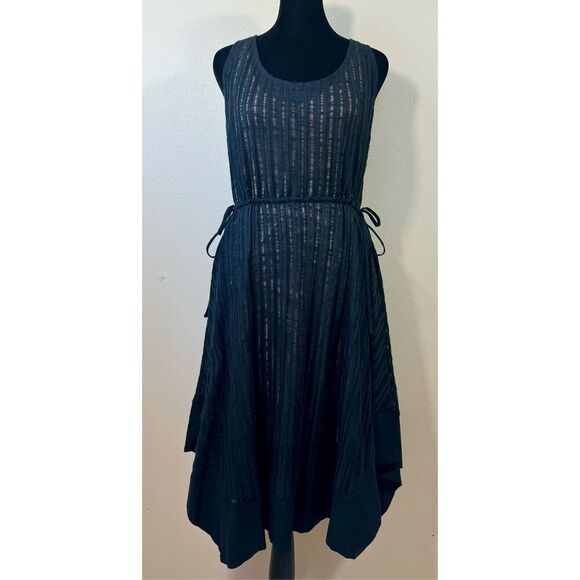 Tracy Reese Knit Lino Swing Feminine Sleeveless Black Dress Size Large - Picture 4 of 10